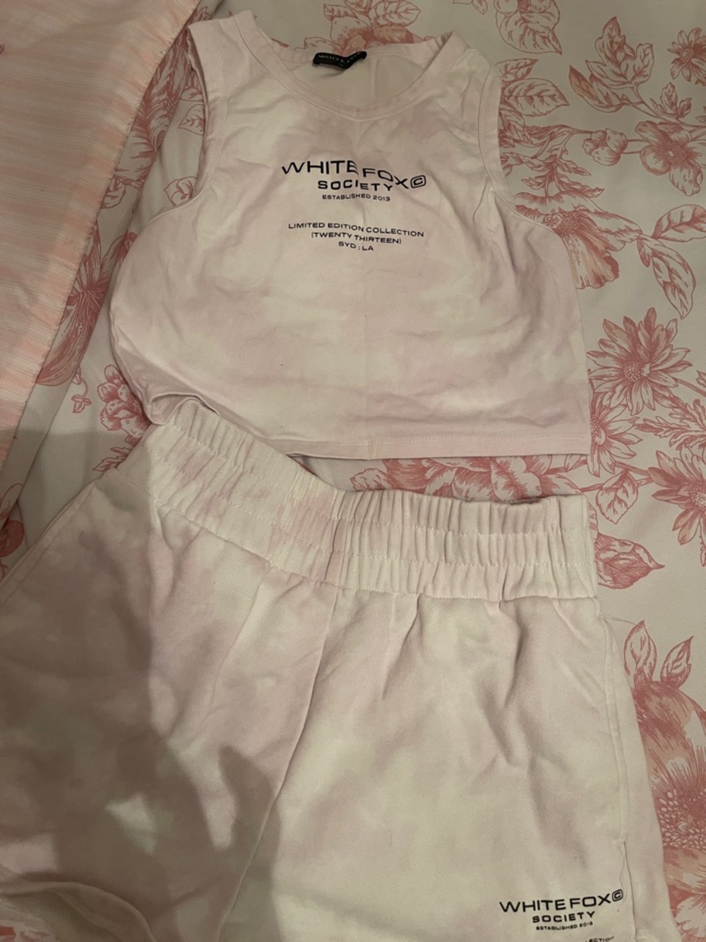 White Fox Boutique Pale Pink Athletic Shorts Set